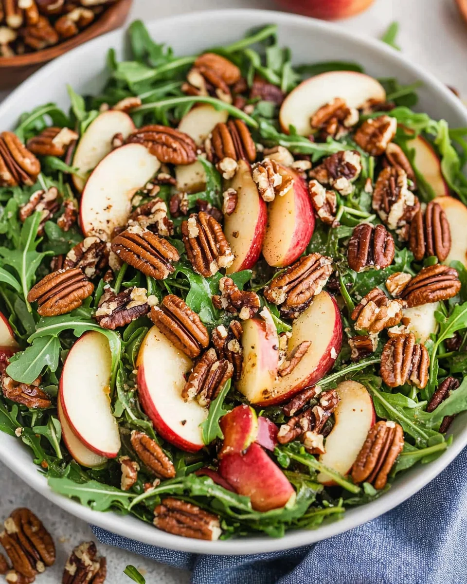 Apple Arugula Salad with Maple Pecans