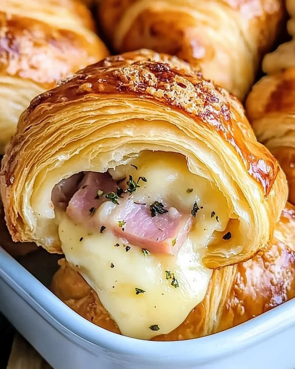 Baked Ham and Cheese Croissants