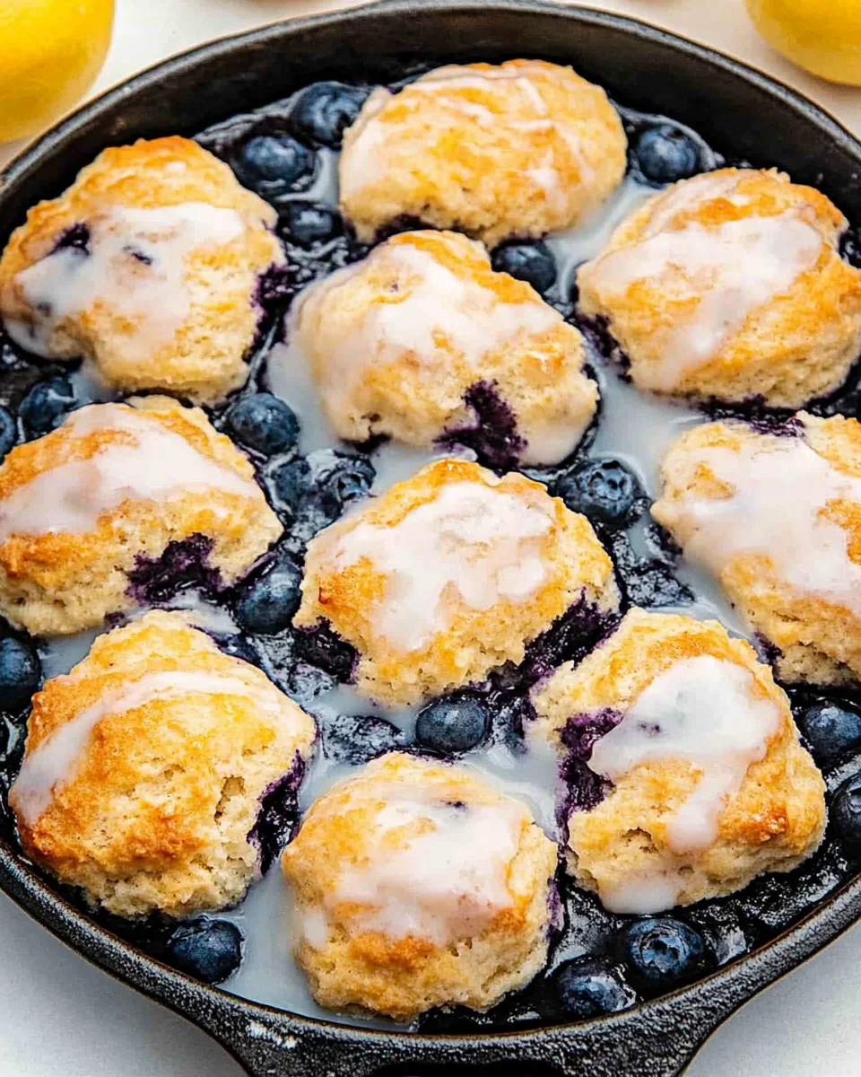 Blueberry Biscuits with Lemon Glaze