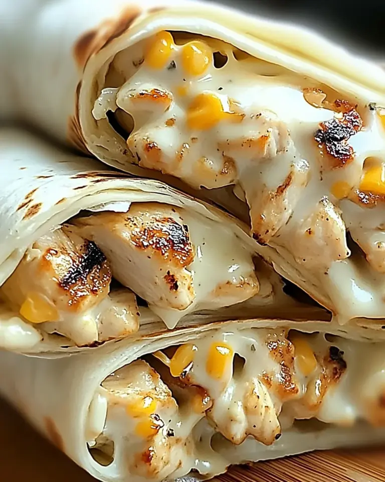 Cheesy Garlic Chicken Wraps
