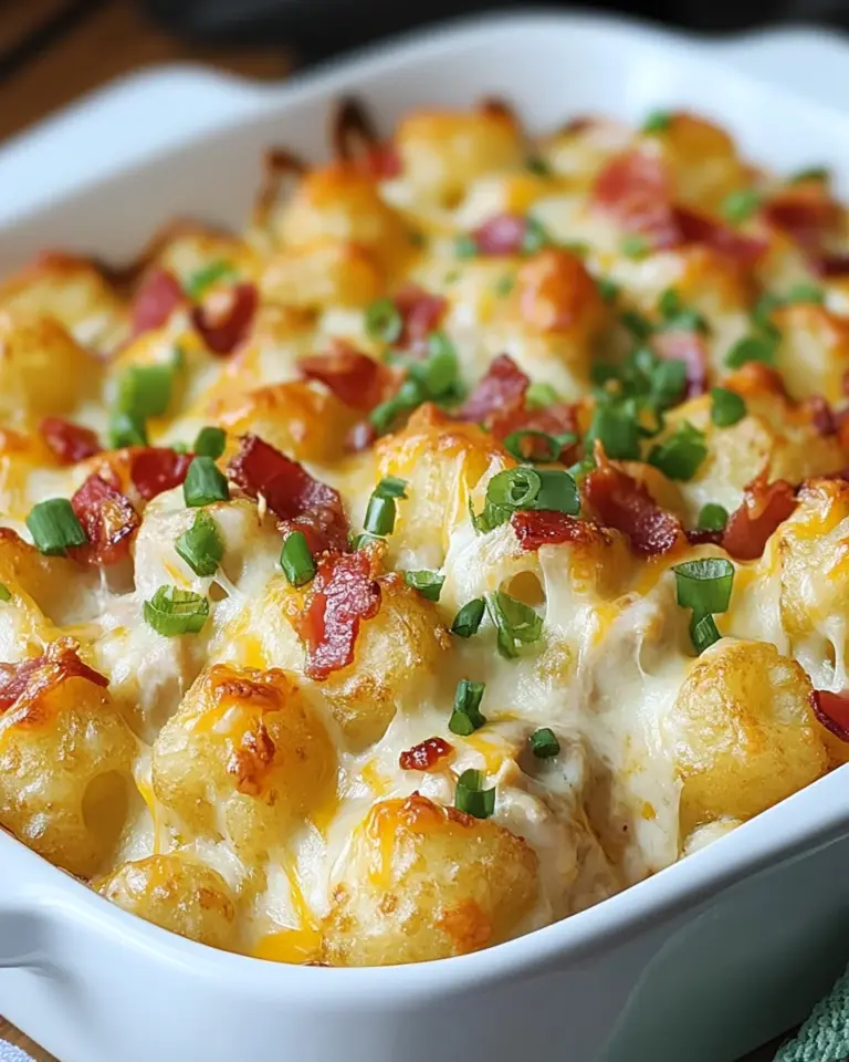 Chicken Bacon Ranch Tater Tot Casserole