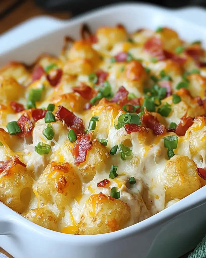 Chicken Bacon Ranch Tater Tot Casserole