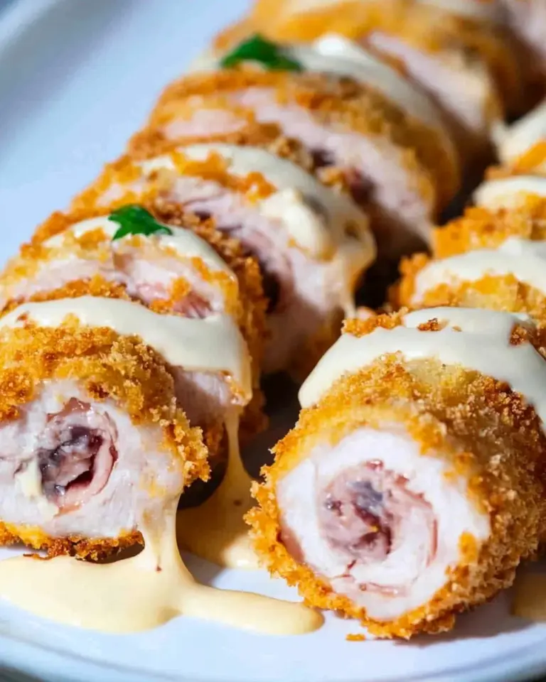 Chicken Cordon Bleu with Cheese Sauce