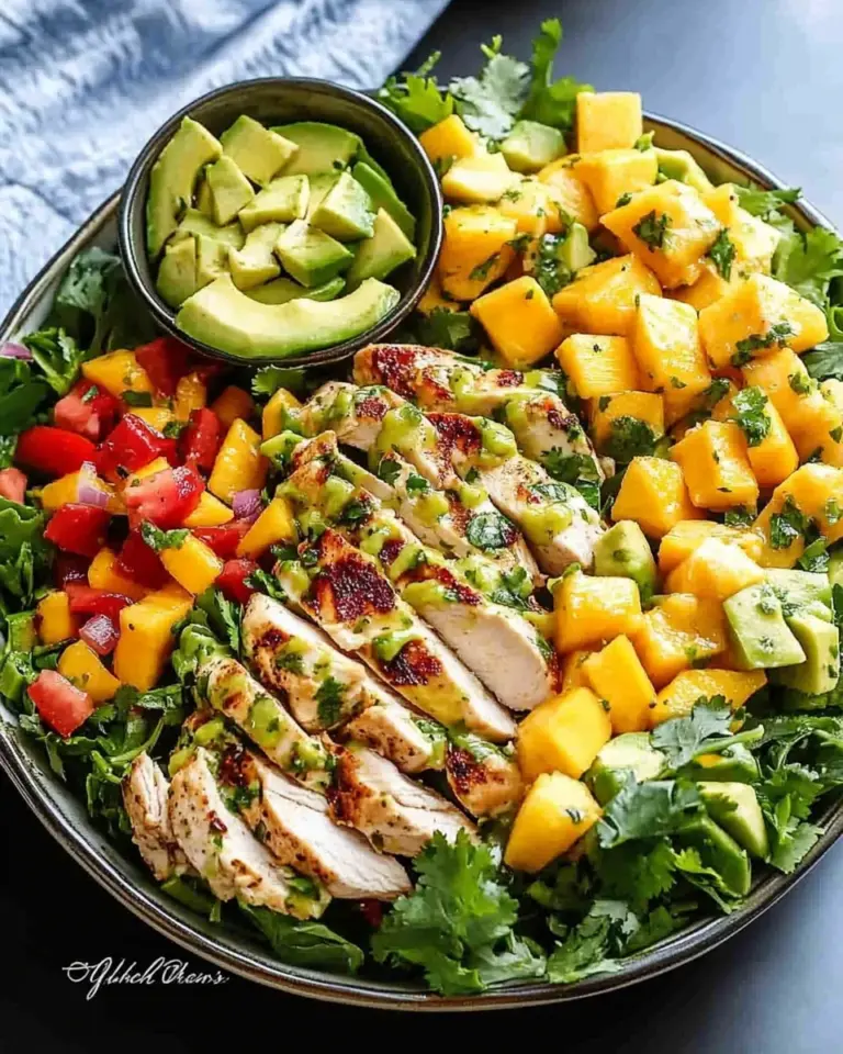Cilantro Lime Chicken Salad with Mango Avocado Salsa
