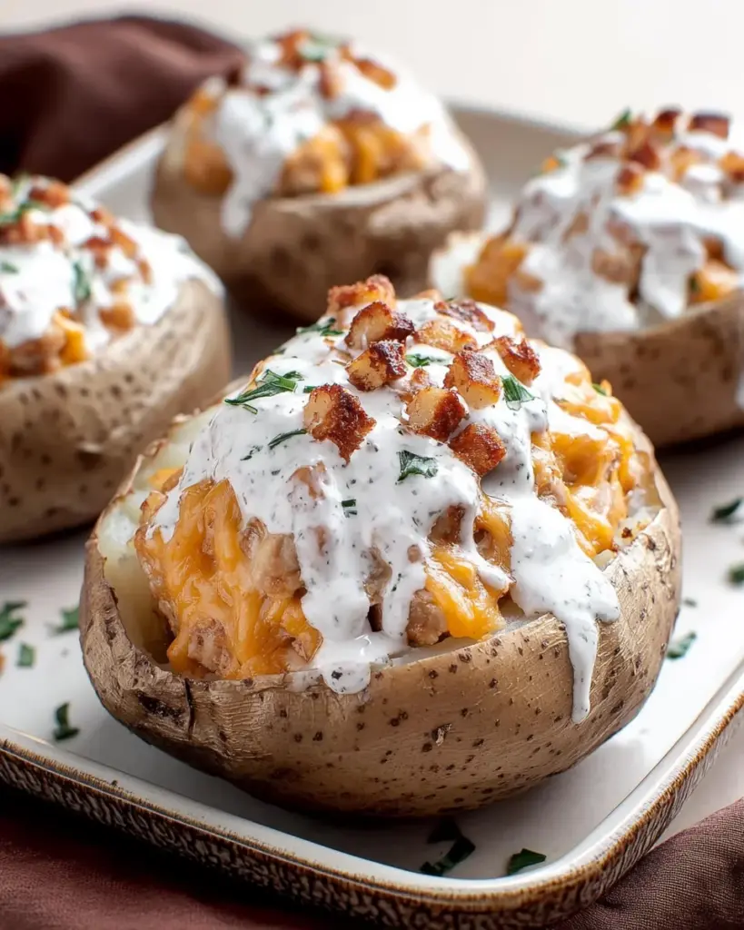 Crack Chicken Stuffed Baked Potatoes