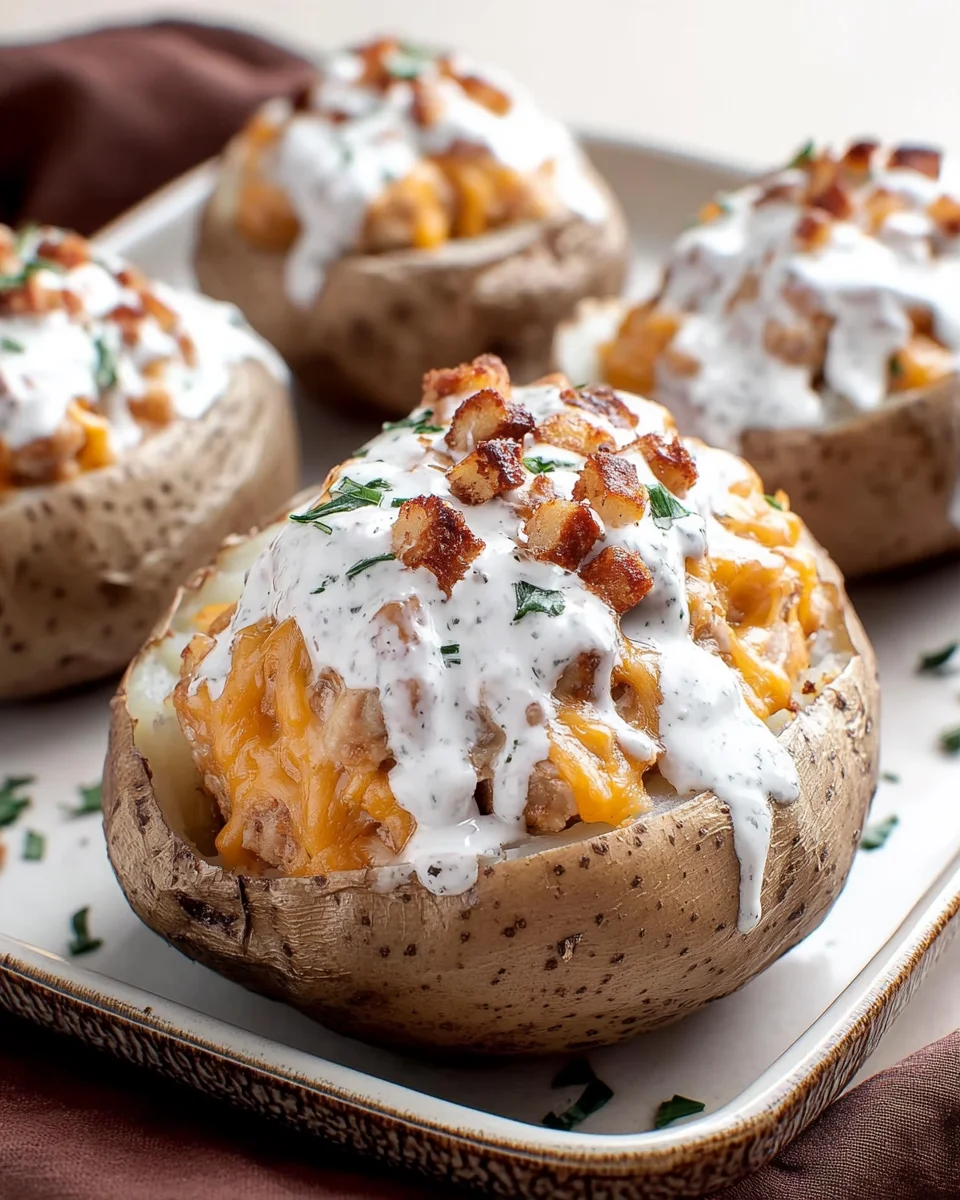 Crack Chicken Stuffed Baked Potatoes