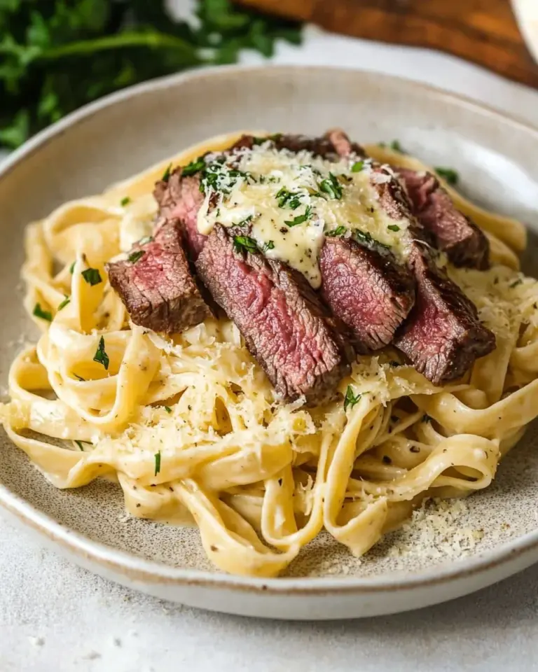 Creamy Garlic Parmesan Steak Pasta