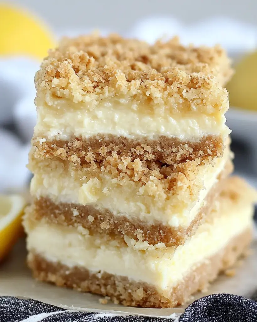 Creamy Lemon Cheesecake Crumb Bars