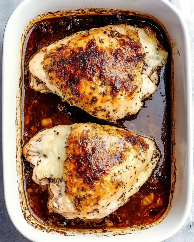 French Onion Stuffed Chicken Casserole