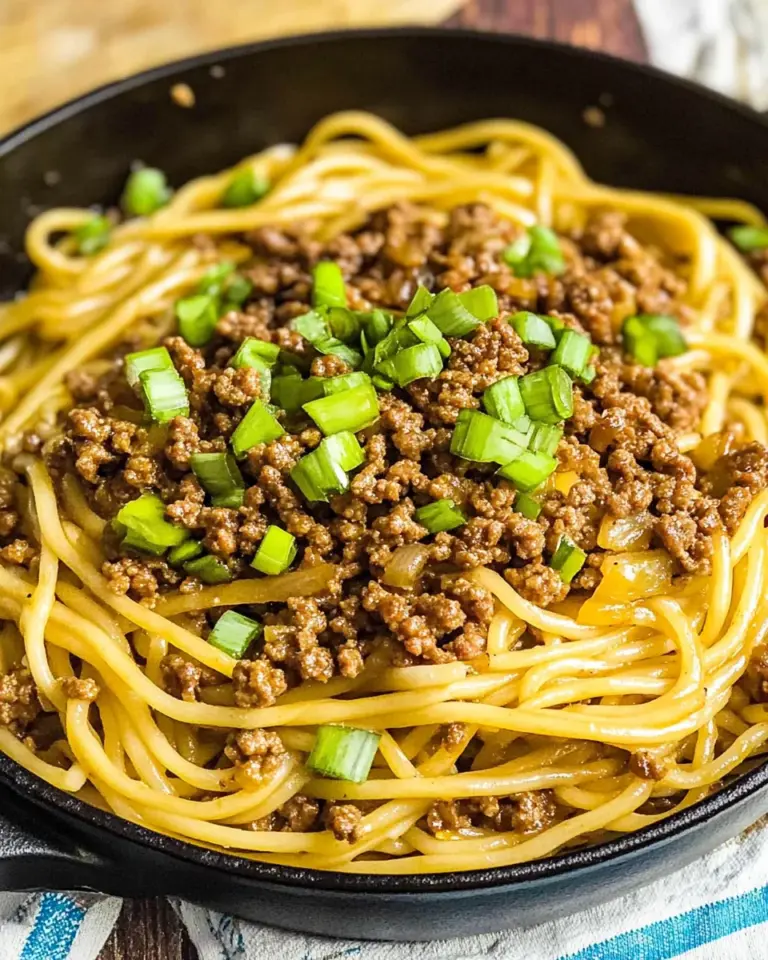 Ground Beef Mongolian Noodles