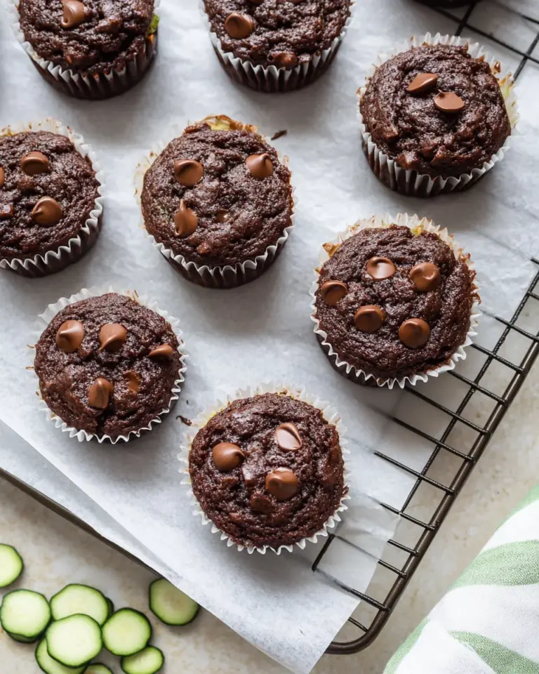 Healthy & Moist Chocolate Zucchini Muffins