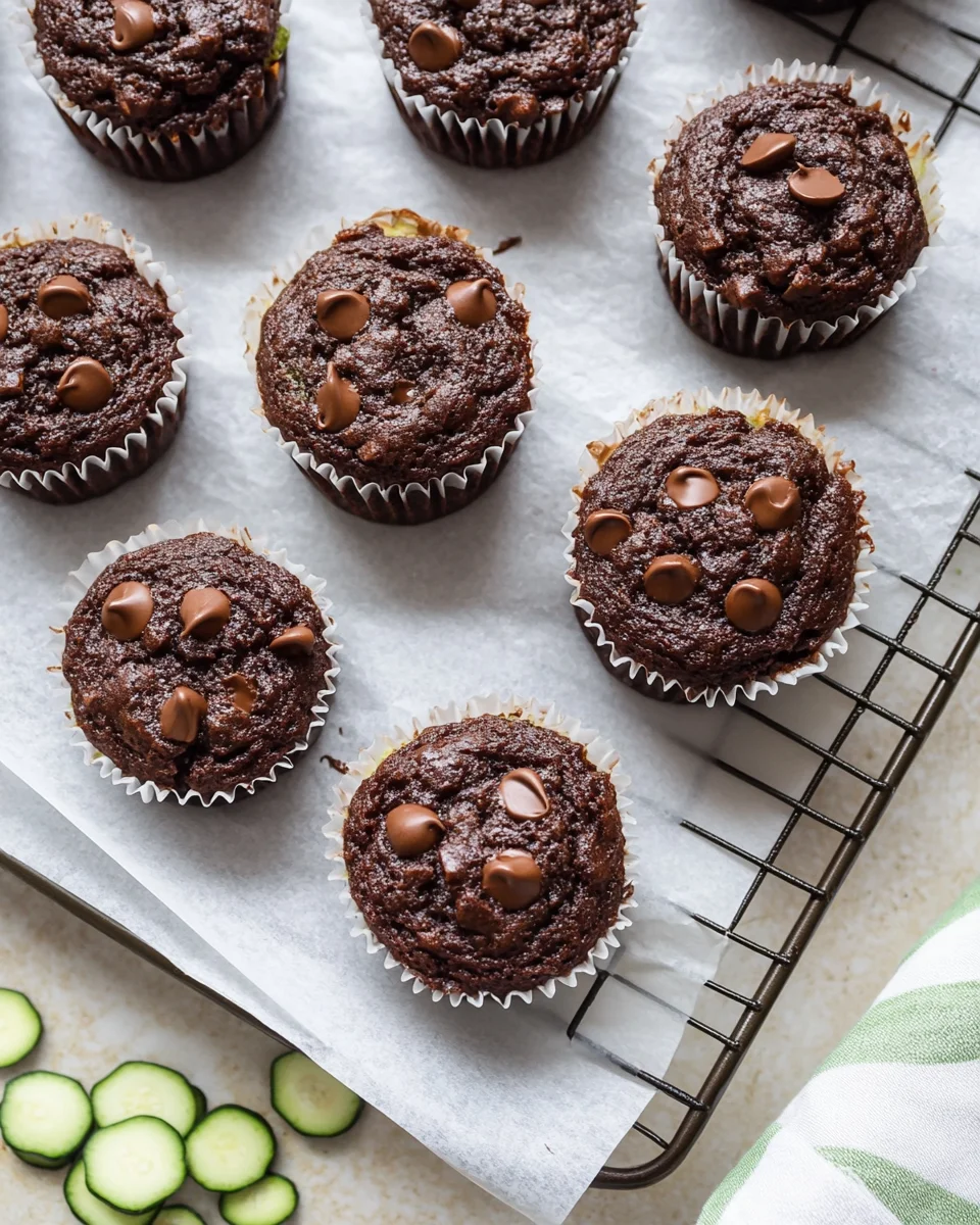 Healthy & Moist Chocolate Zucchini Muffins