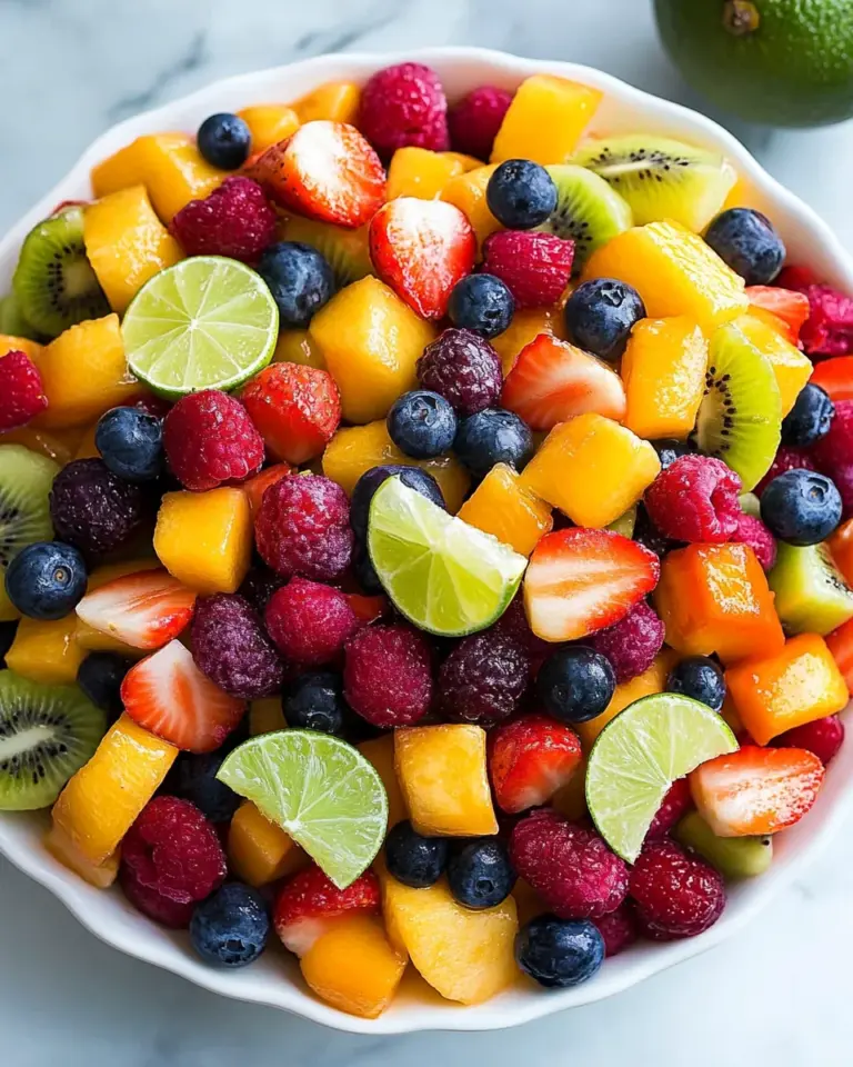 Honey Lime Rainbow Fruit Salad