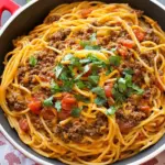One Pot Taco Spaghetti