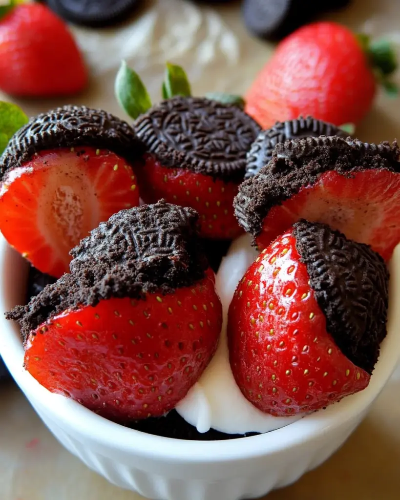 Oreo Truffle-Stuffed Strawberries