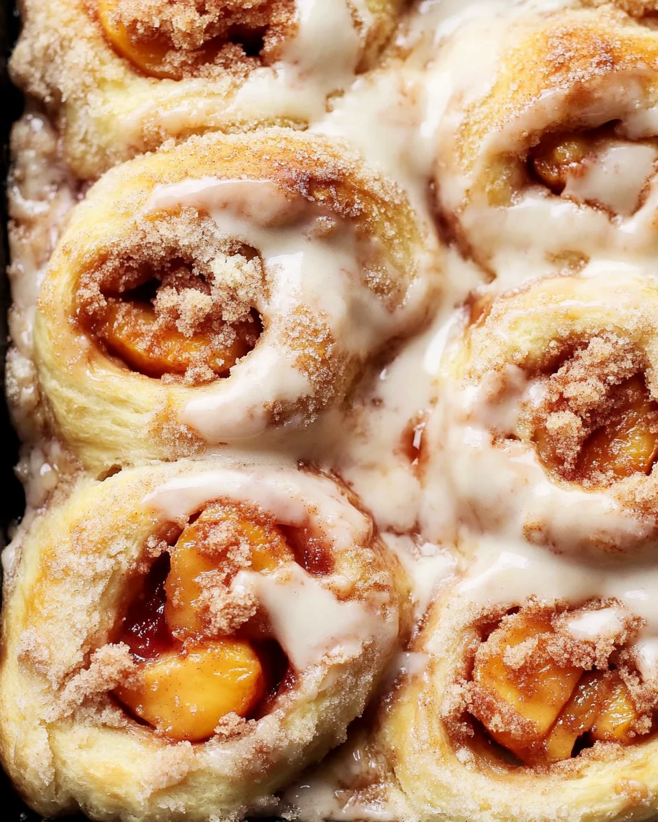 Peach Cobbler Cinnamon Rolls