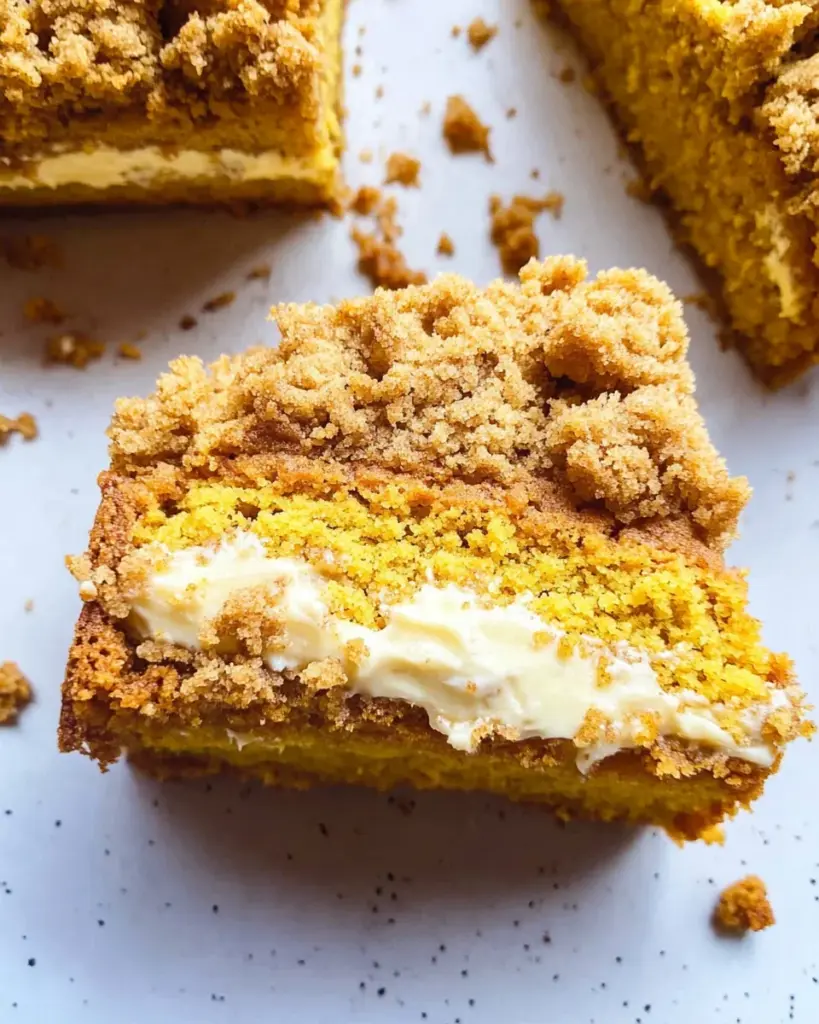 Pumpkin Crumb Cake with Cream Cheese Filling