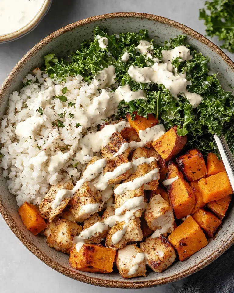 Roasted Chicken, Sweet Potato, and Kale Bowls
