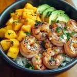 Shrimp and Avocado Bowls with Mango Salsa & Lime-Chili Sauce