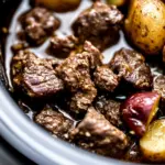Slow Cooker Garlic Butter Beef Bites & Potatoes