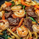 Steak & Shrimp Stir-Fried Noodles