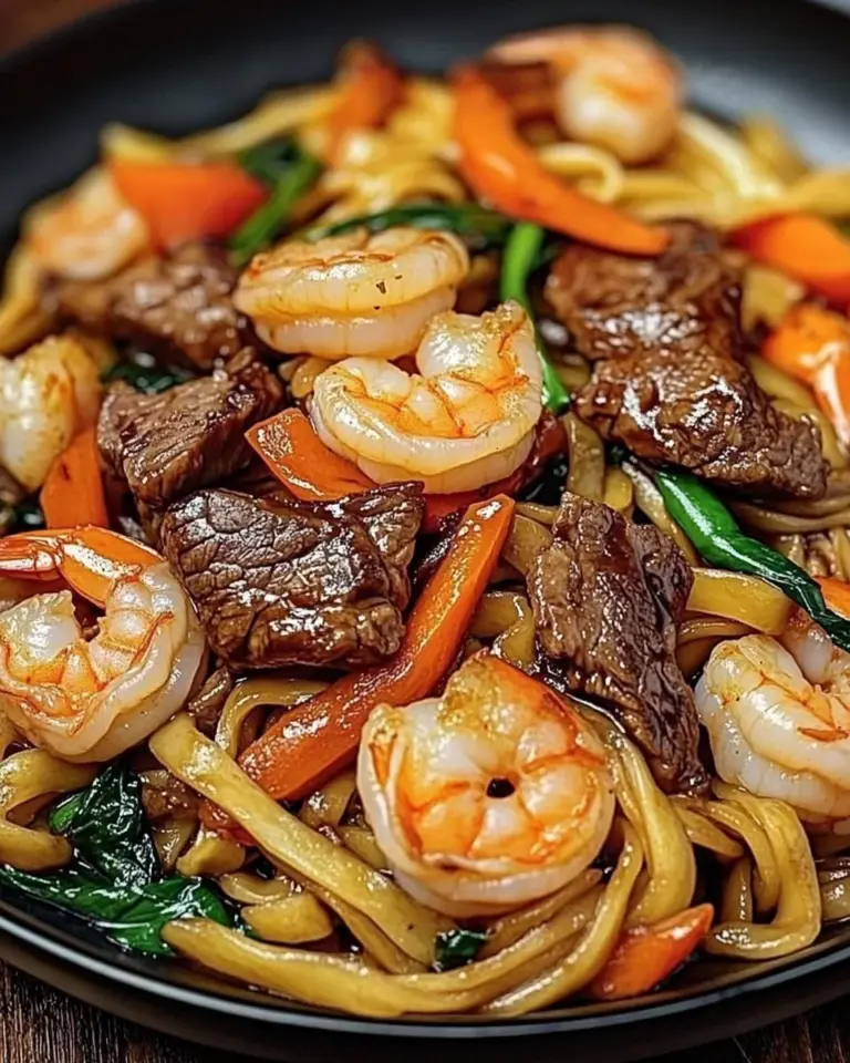 Steak & Shrimp Stir-Fried Noodles