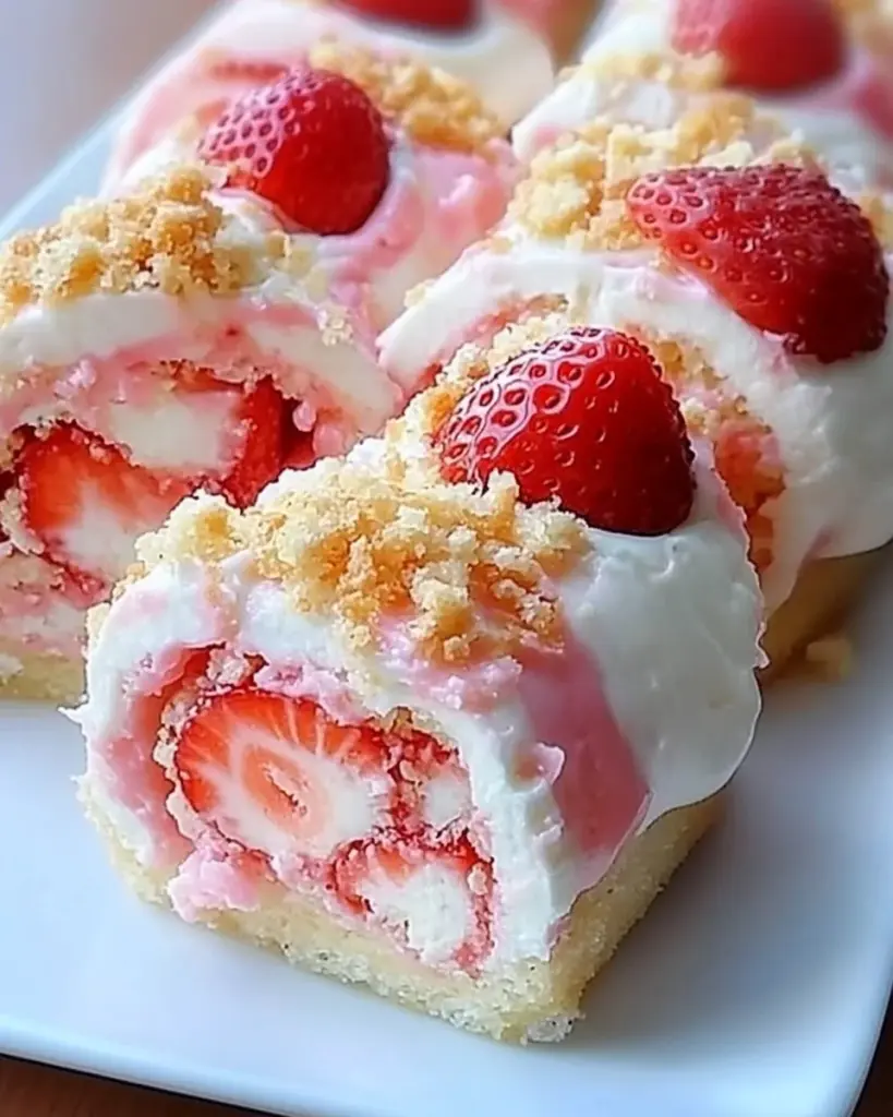 Strawberry Shortcake Cheesecake Rolls