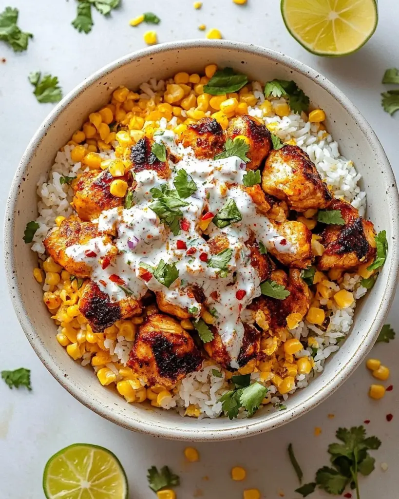 Street Corn Chicken Rice Bowl