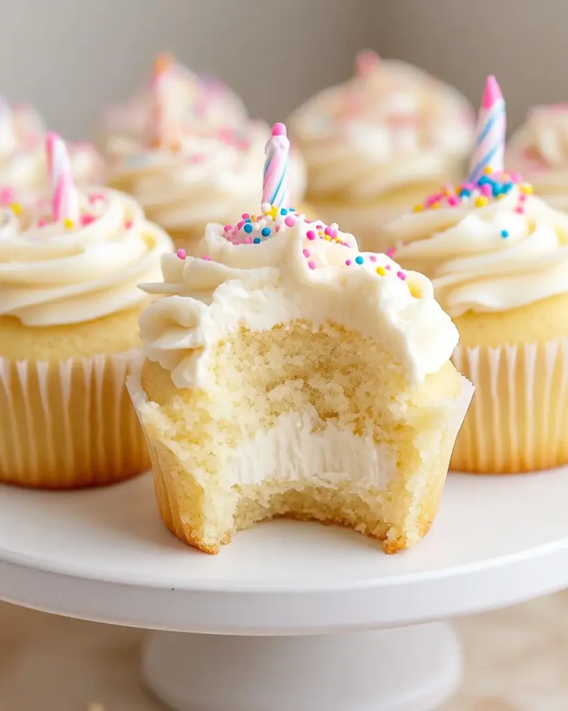 Vanilla Birthday Cupcakes