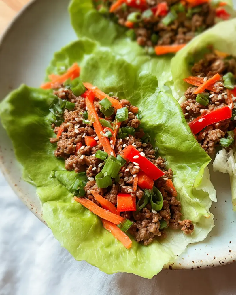 Asian Style Ground Beef Lettuce Wraps