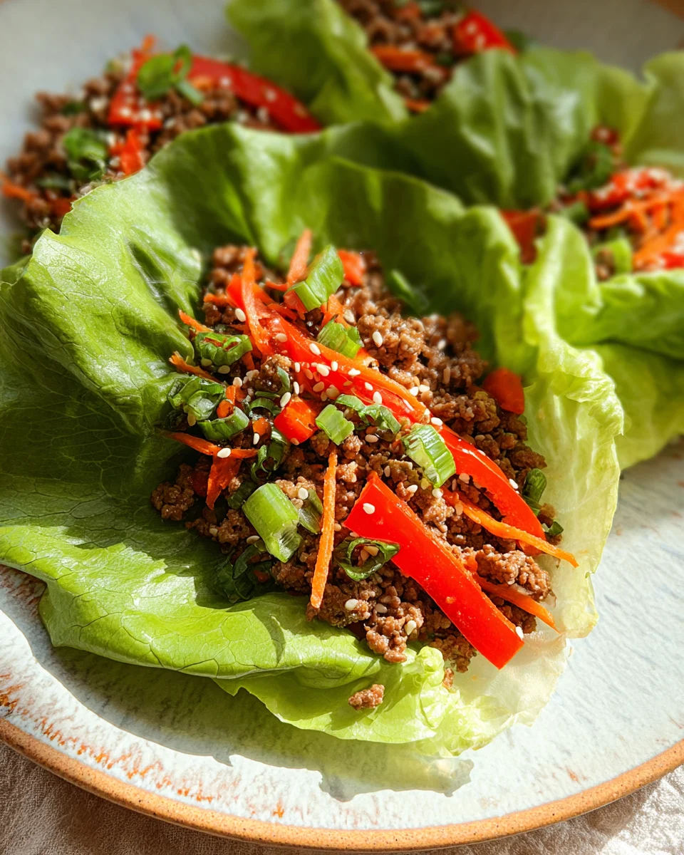 Asian Style Ground Beef Lettuce Wraps 30 Asian