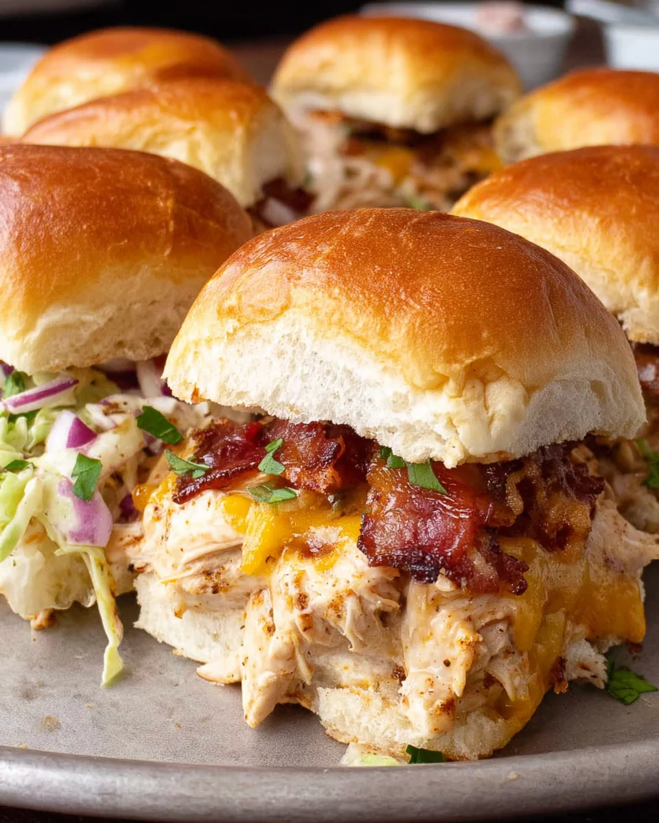 Bacon Ranch BBQ Chicken Sliders