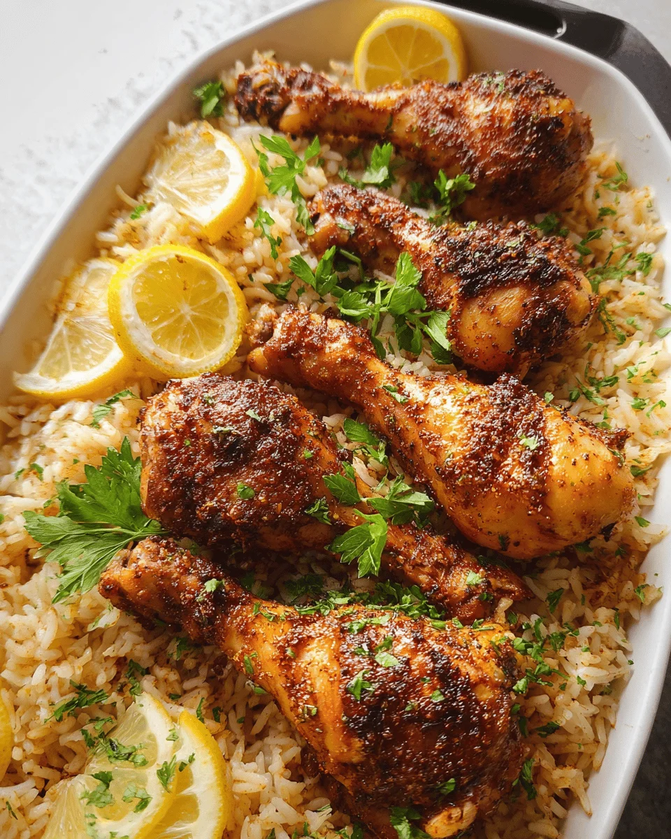 Baked Chicken Legs and Rice