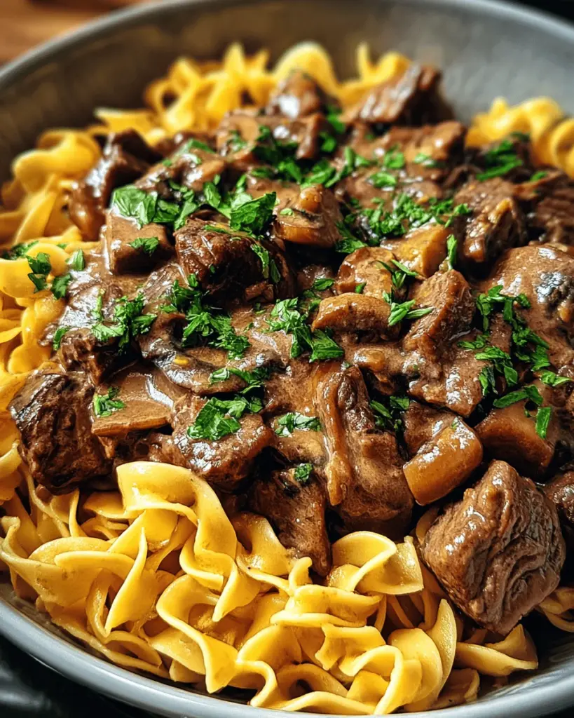 Beef Stroganoff with Egg Noodles