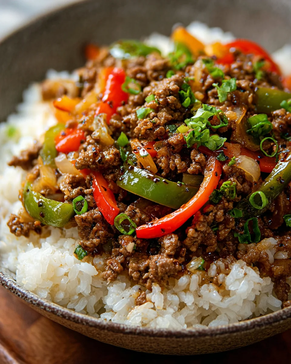 Beef and Pepper Rice Bowl