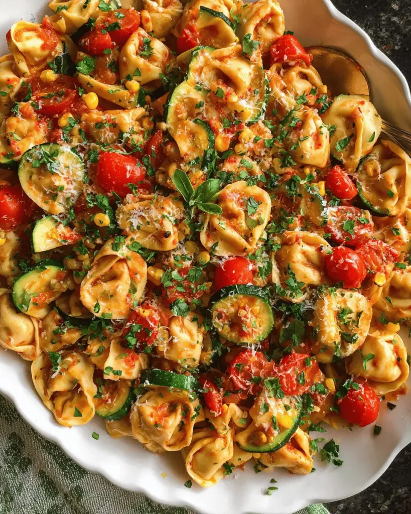 Cheese Tortellini with Summer Veggies