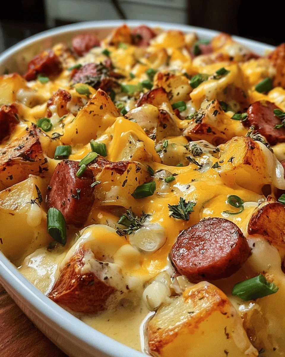 Cheesy Ranch Potatoes and Smoked Sausage