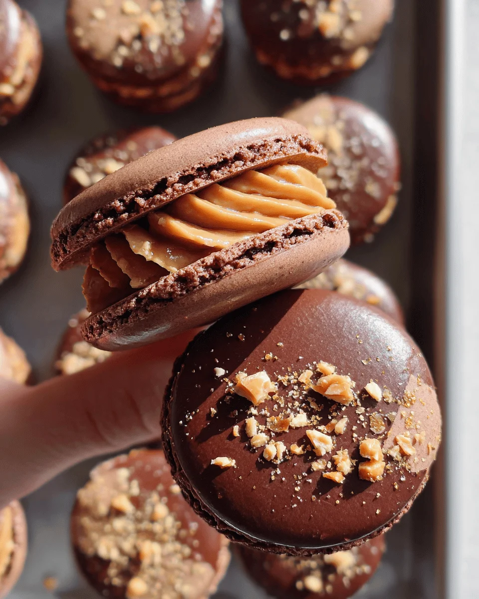 Chocolate Peanut Butter Macarons