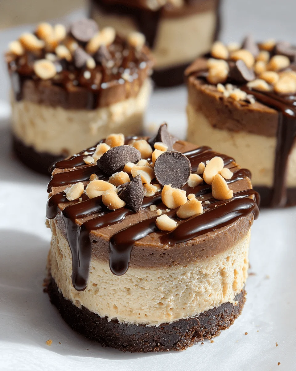 Chocolate Peanut Butter Mini Cheesecakes