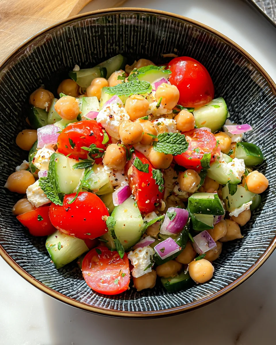 Cottage Cheese and Chickpeas Salad