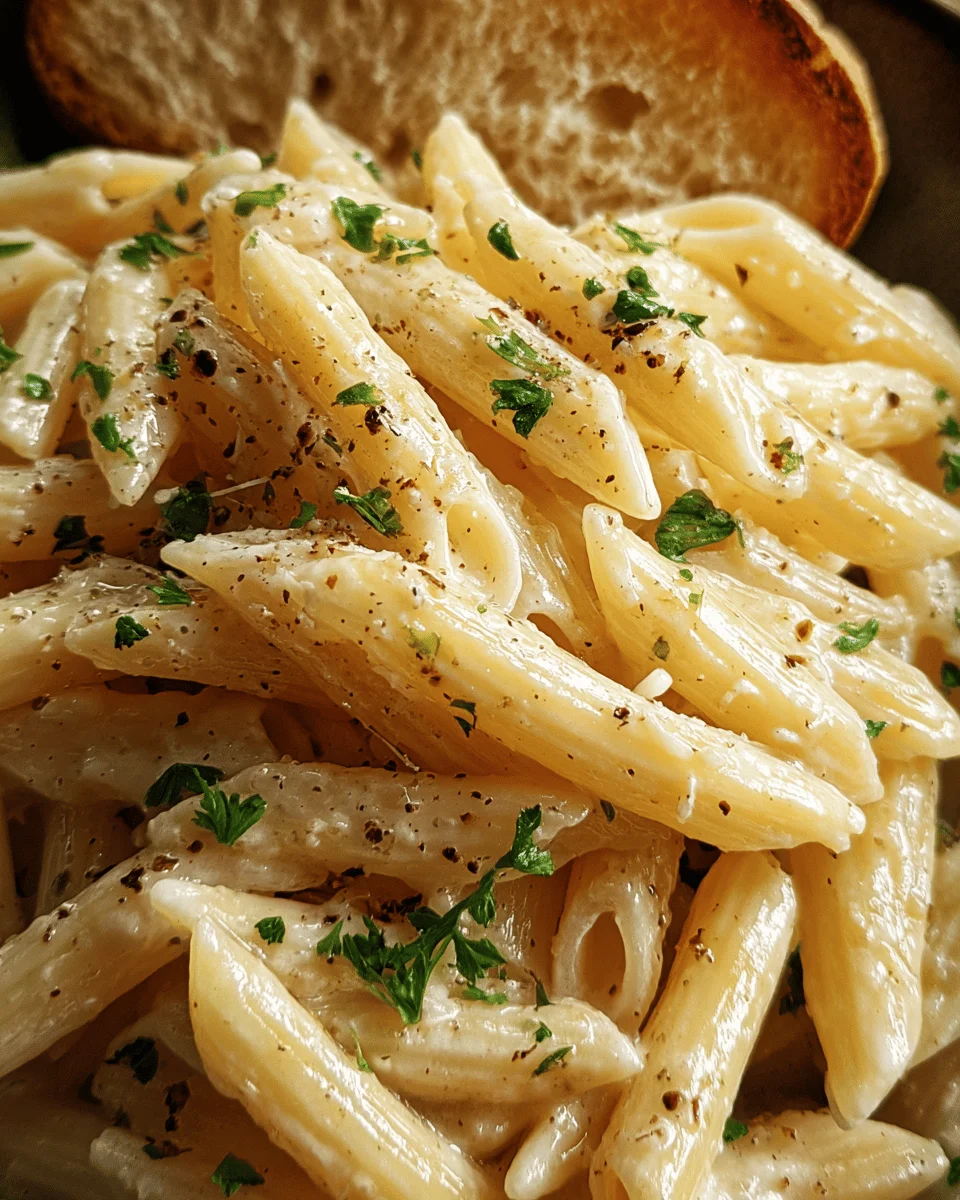 Creamy Garlic Penne Pasta