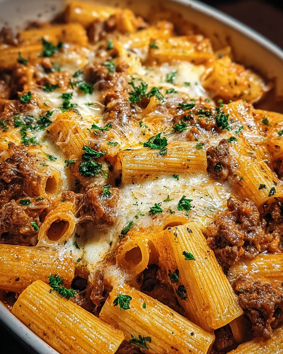 Creamy Parmesan Beef Rigatoni