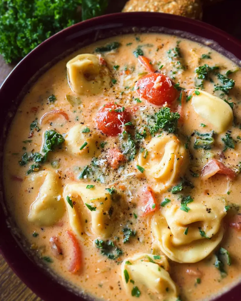 Creamy Tuscan Tortellini Soup
