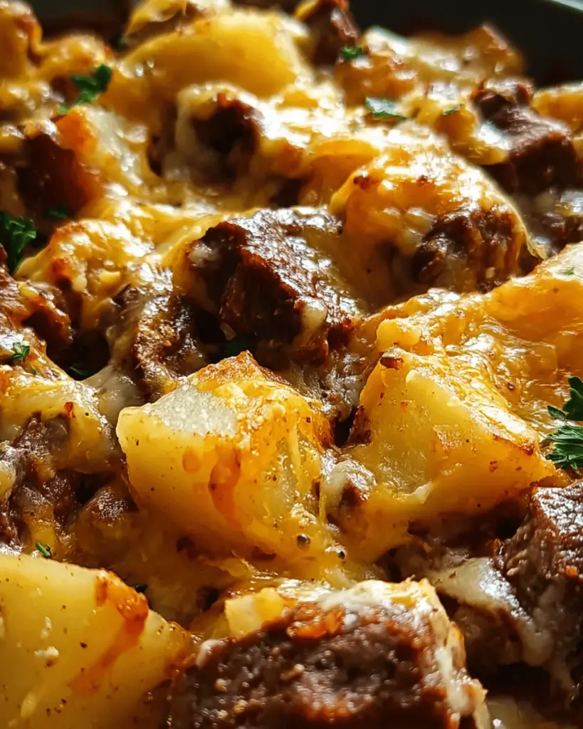 Crockpot Loaded Steak and Potato Bake Recipe