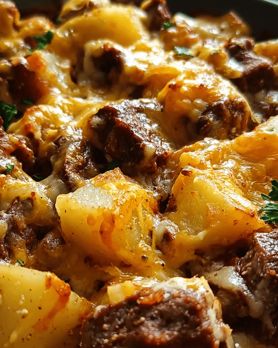 Crockpot Loaded Steak and Potato Bake Recipe