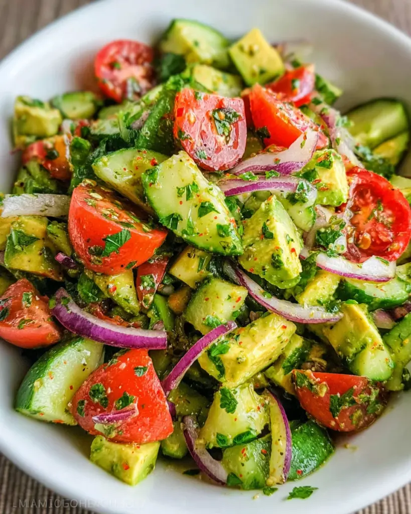 Cucumber Tomato Avocado Salad