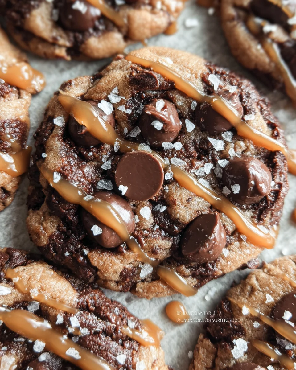 Double Chocolate Salted Caramel Cookies