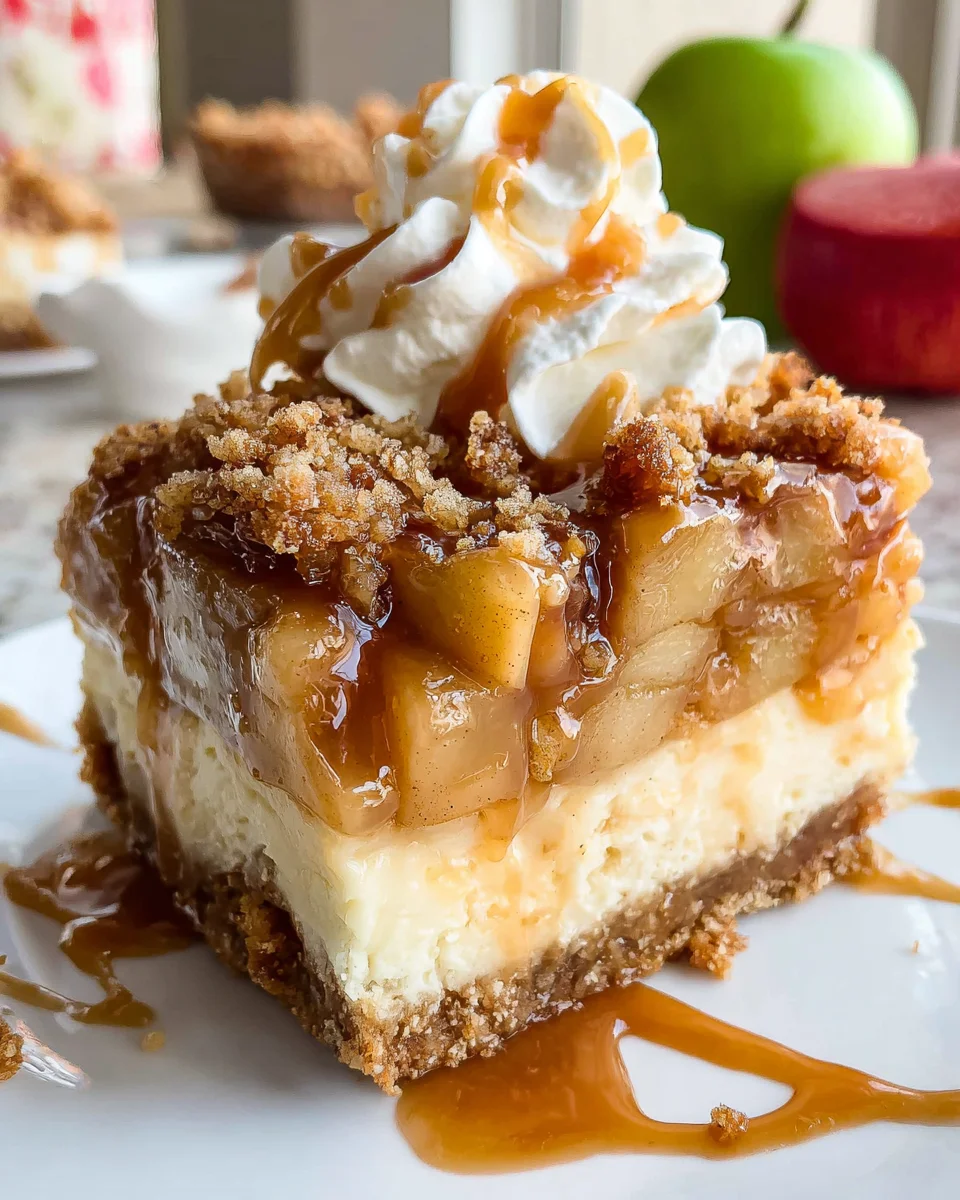 Easy Caramel Apple Cheesecake Bars