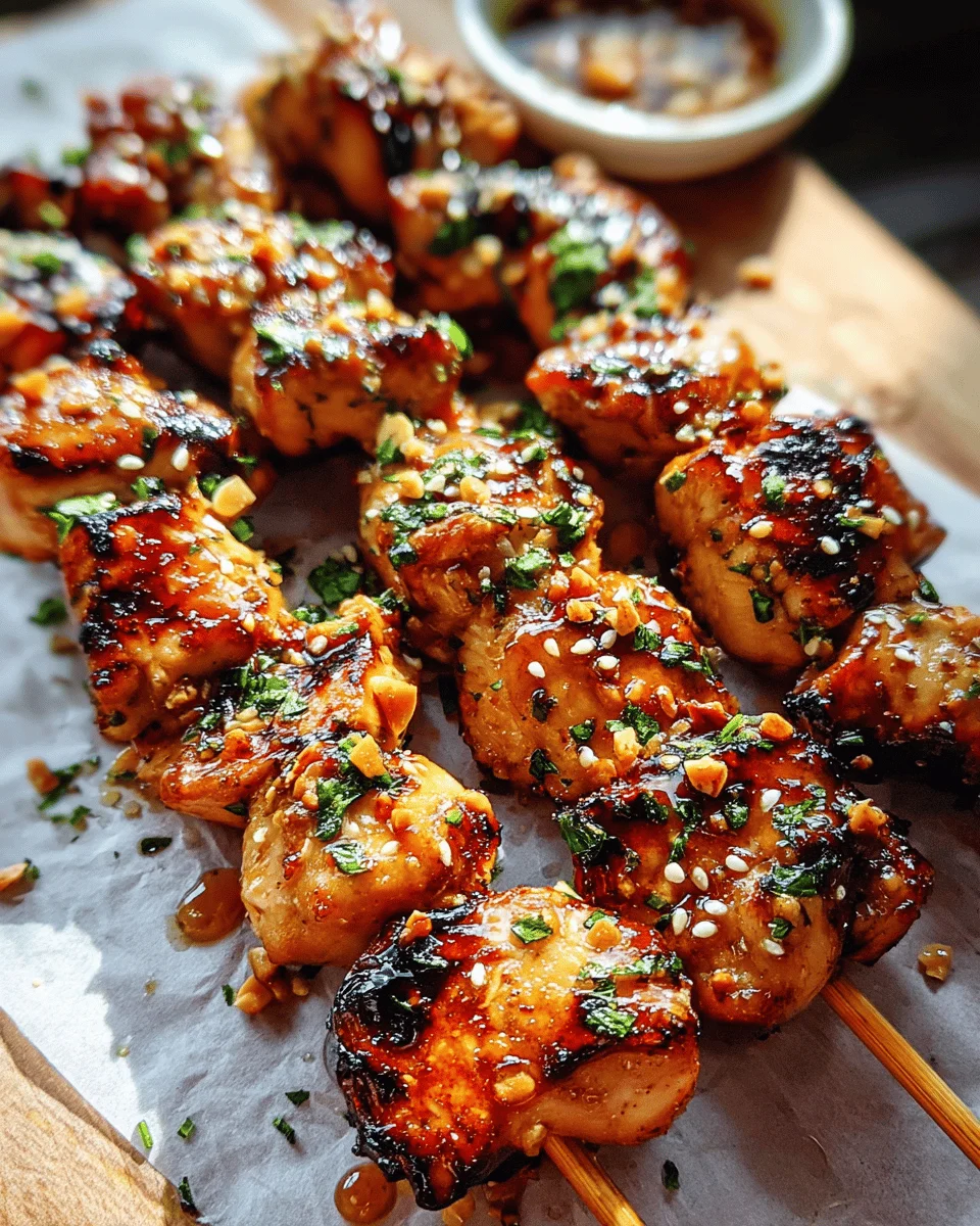 Easy Grilled Asian Chicken Skewers with Honey Garlic Sauce