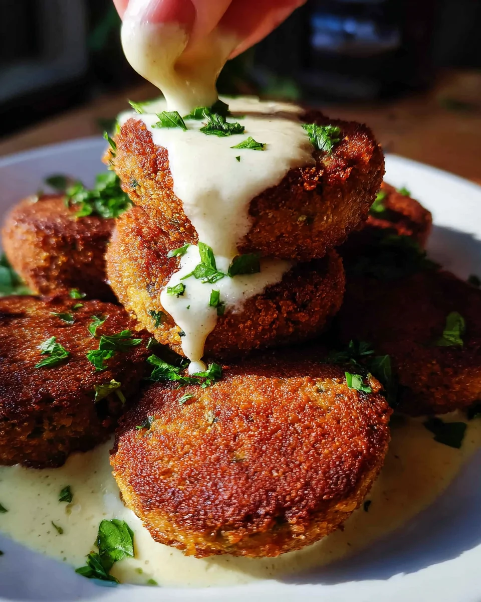 Easy Lentil Patties (with Lemon Tahini Dip)